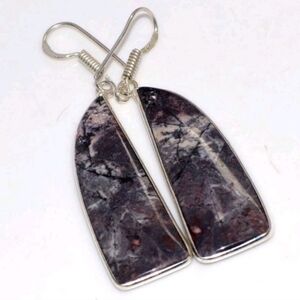 Pink Porcelain Jasper Gemstone 925 Sterling Silver Drop Dangle Earrings